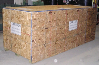 Black Oxide equipment all crated up and waiting delivery to an overseas customer.